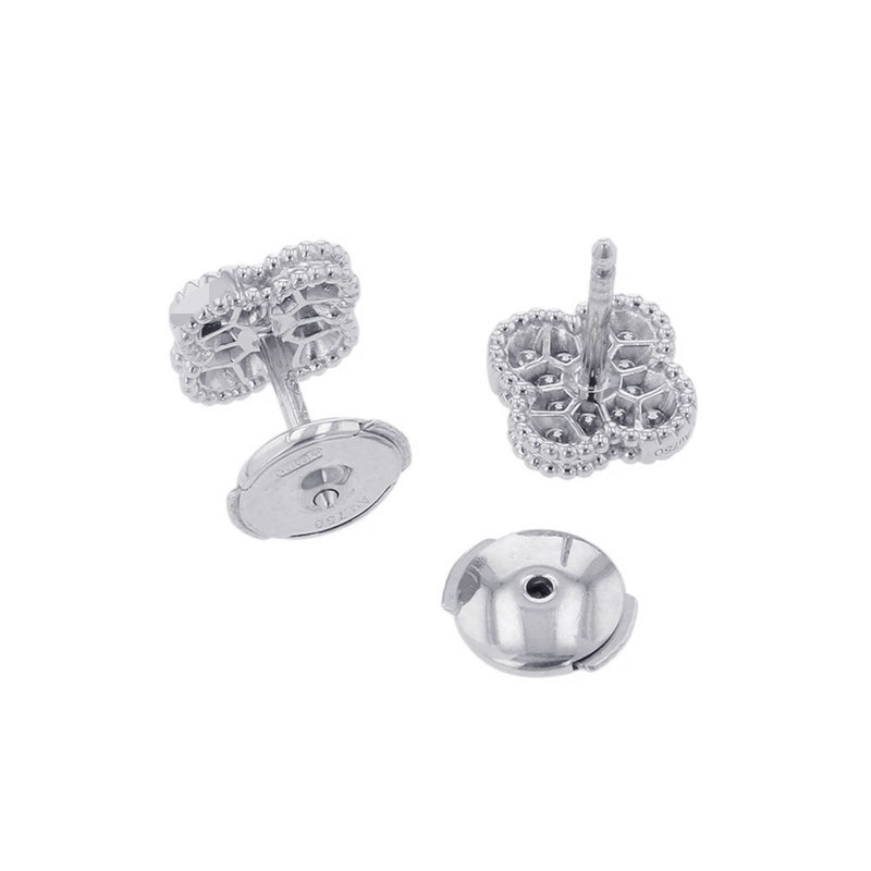 ヴァンクリーフ&アーペル ピアス スウィート アルハンブラ ダイヤモンド 24P 計0.16ct K18WGホワイトゴールド VCARO85500