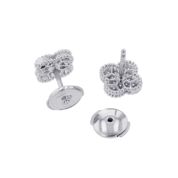 ヴァンクリーフ&アーペル ピアス スウィート アルハンブラ ダイヤモンド 24P 計0.16ct K18WGホワイトゴールド VCARO85500