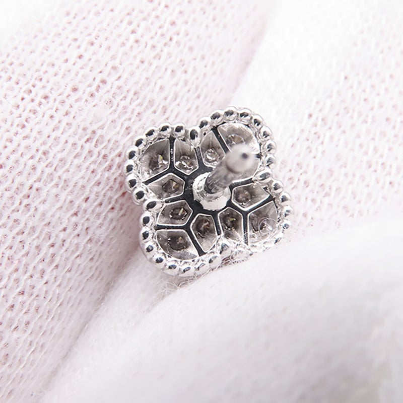 ヴァンクリーフ&アーペル ピアス スウィート アルハンブラ ダイヤモンド 24P 計0.16ct K18WGホワイトゴールド VCARO85500