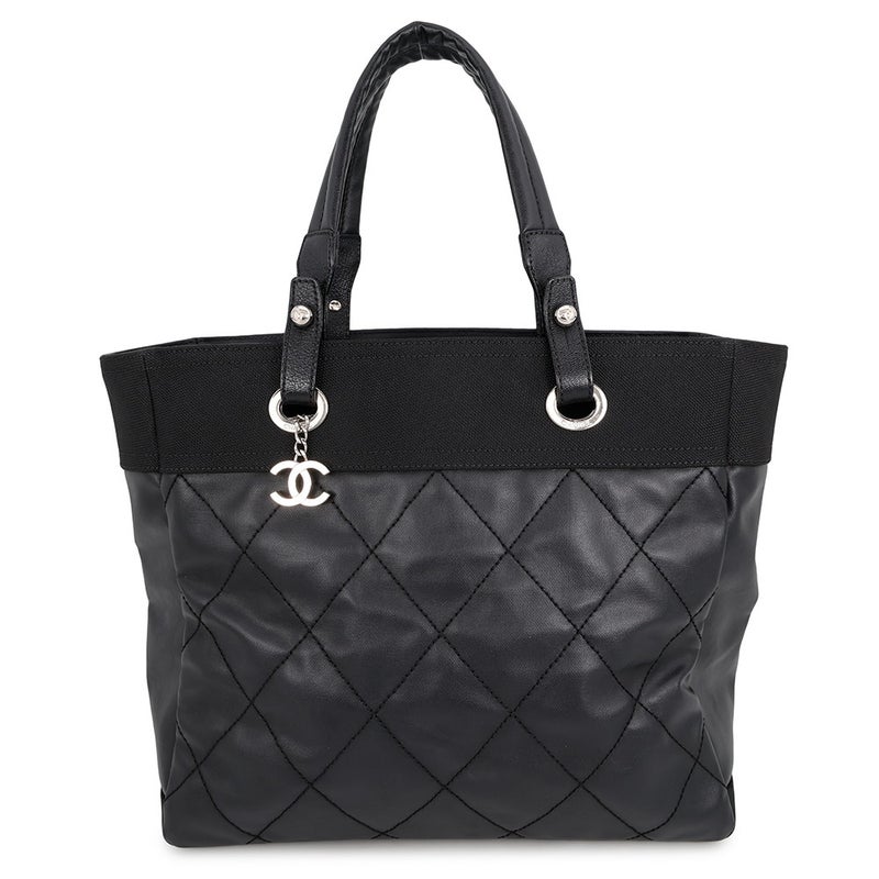 シャネル トートバッグ パリビアリッツ トートMM ミディアム マトラッセ ココチャーム A34209 CHANEL バッグ 黒