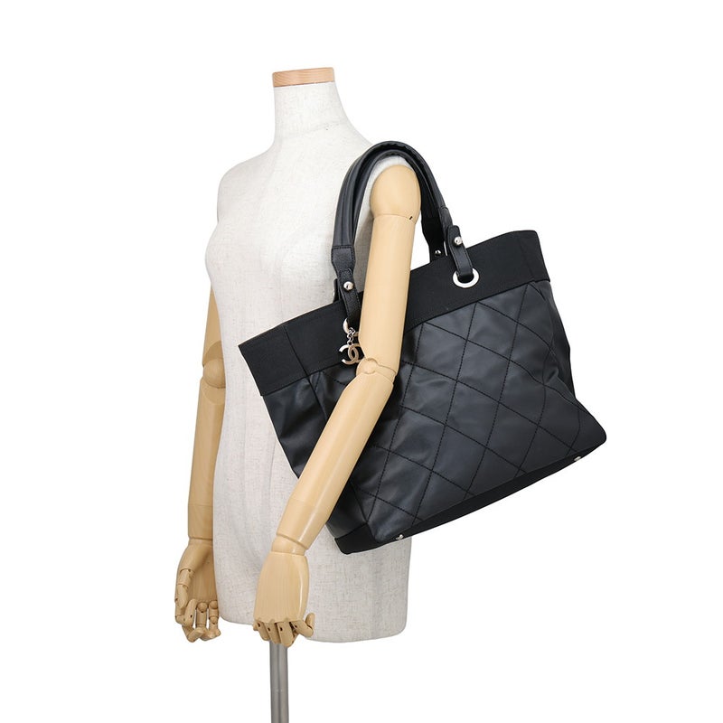 シャネル トートバッグ パリビアリッツ トートMM ミディアム マトラッセ ココチャーム A34209 CHANEL バッグ 黒