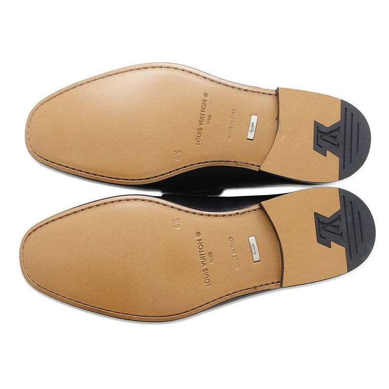 ルイヴィトン ローファー カーフレザー グローブライン メンズサイズ6 1/2 LOUIS VUITTON 靴 ブラック 黒