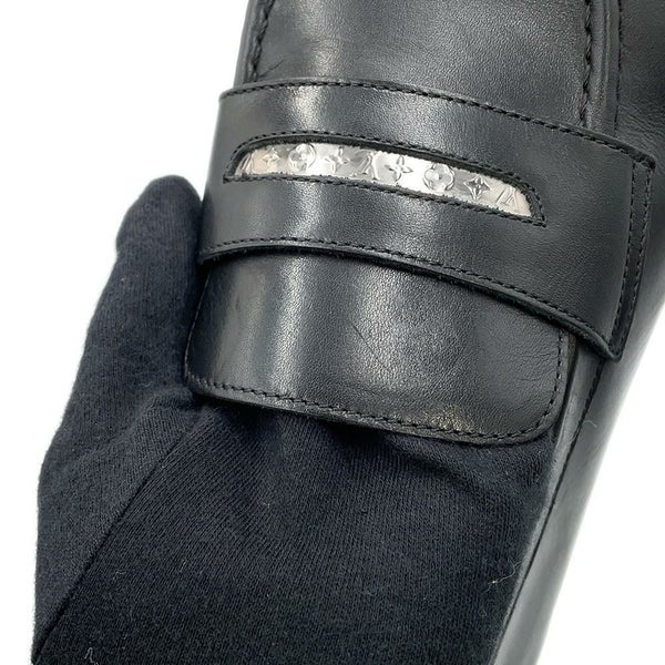 ルイヴィトン ローファー カーフレザー グローブライン メンズサイズ6 1/2 LOUIS VUITTON 靴 ブラック 黒