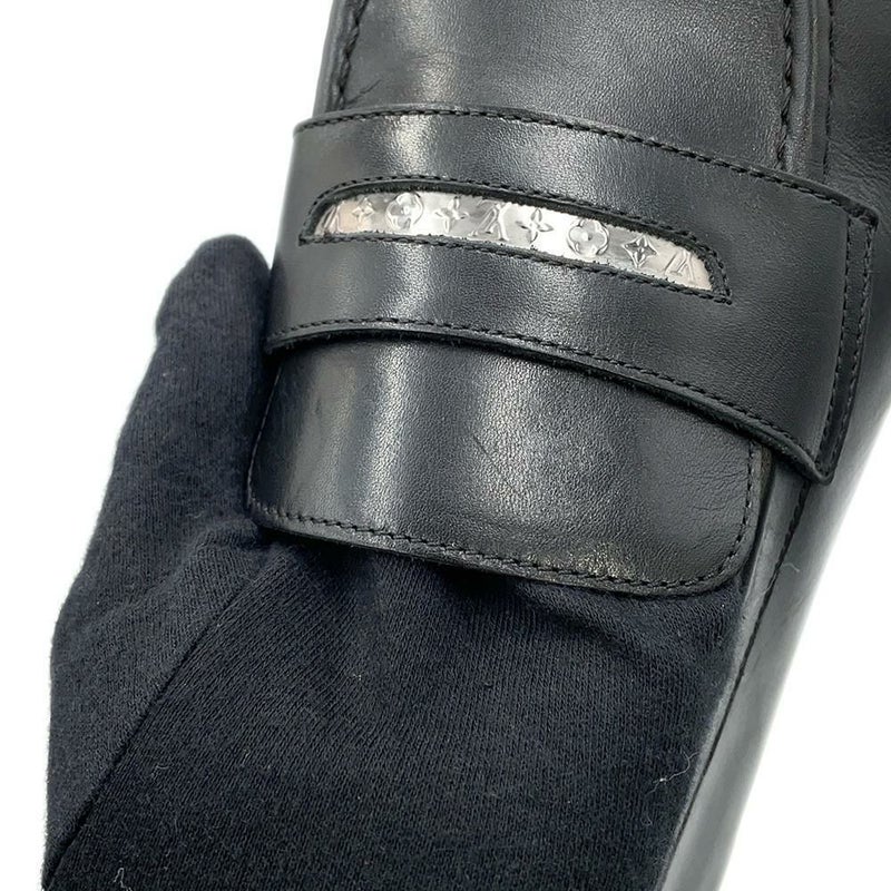 ルイヴィトン ローファー カーフレザー グローブライン メンズサイズ6 1/2 LOUIS VUITTON 靴 ブラック 黒