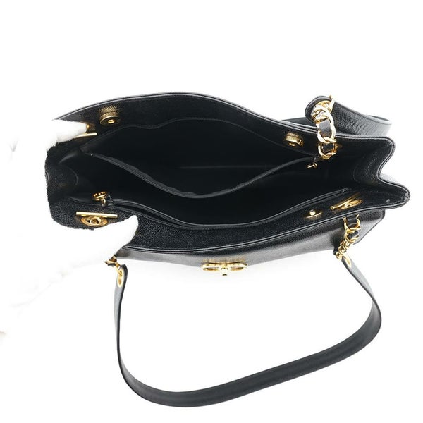 シャネル チェーントートバッグ デカココ キャビアスキン A03682 CHANEL 黒