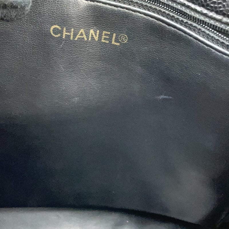 シャネル チェーントートバッグ デカココ キャビアスキン A03682 CHANEL 黒
