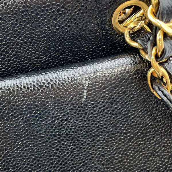 シャネル チェーントートバッグ デカココ キャビアスキン A03682 CHANEL 黒