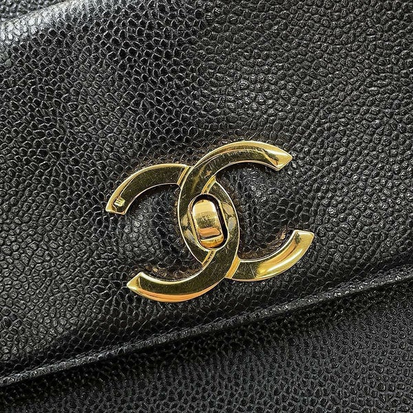 シャネル チェーントートバッグ デカココ キャビアスキン A03682 CHANEL 黒