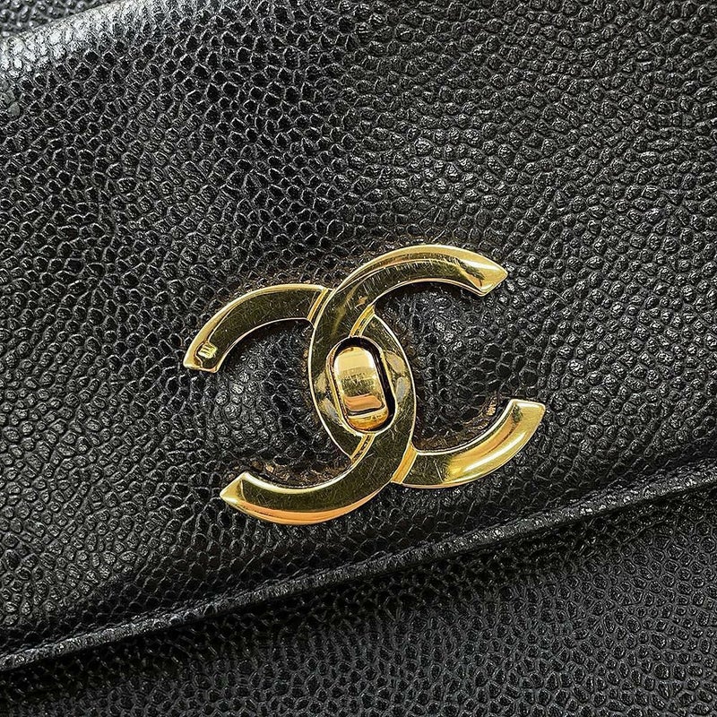 シャネル チェーントートバッグ デカココ キャビアスキン A03682 CHANEL 黒