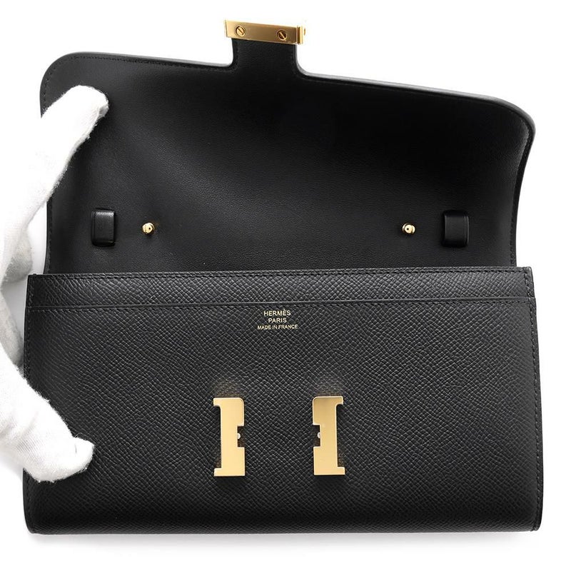 エルメス 長財布 コンスタンス トゥーゴー ロング ブラック/ゴールド金具 エプソン U刻印
