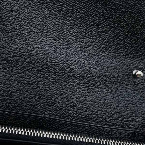 エルメス ケリーウォレット ロング トゥーゴー ブラック/シルバー金具 アリゲーターシャイン B刻印 黒