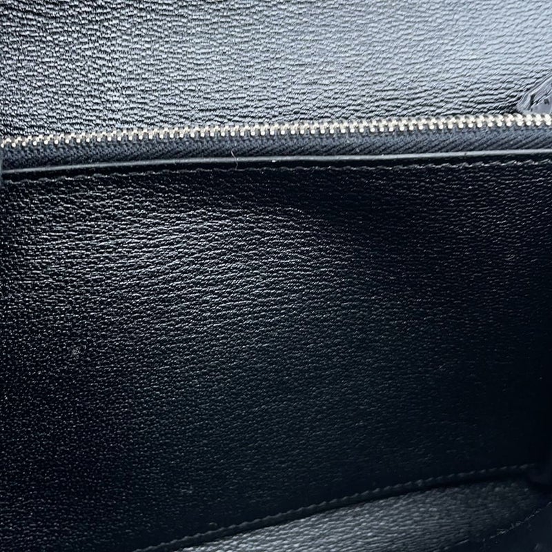 エルメス ケリーウォレット ロング トゥーゴー ブラック/シルバー金具 アリゲーターシャイン B刻印 黒