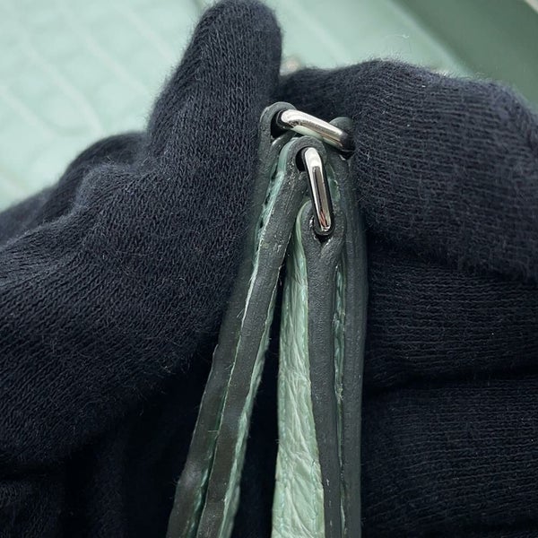 エルメス ケリーウォレット ロング トゥーゴー ヴェールデュープ/シルバー金具 アリゲーターマット W刻印