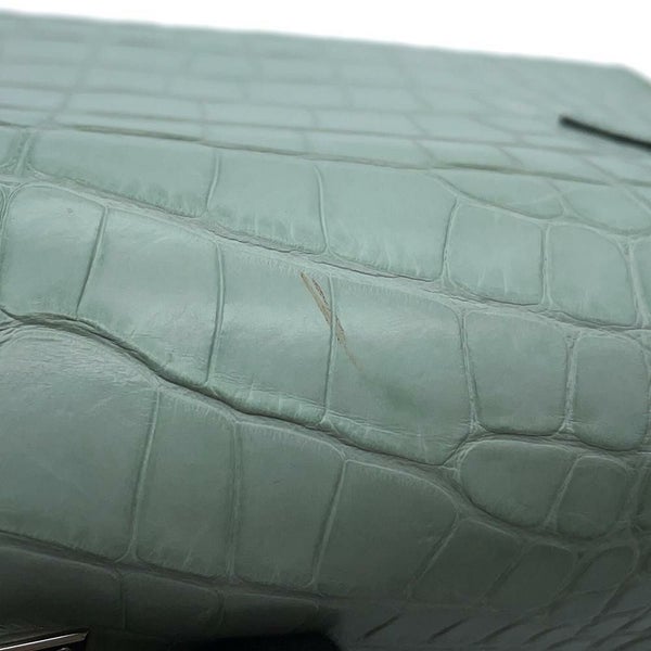 エルメス ケリーウォレット ロング トゥーゴー ヴェールデュープ/シルバー金具 アリゲーターマット W刻印