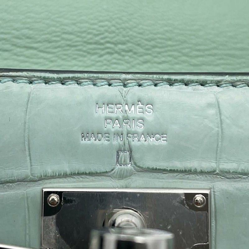 エルメス ケリーウォレット ロング トゥーゴー ヴェールデュープ/シルバー金具 アリゲーターマット W刻印