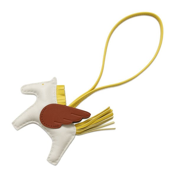 エルメス バッグチャーム ロデオPM ペガサス クレ/ジョーヌナプル/キュイーブル ラムスキン B刻印