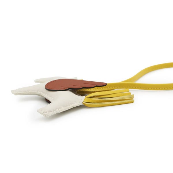 エルメス バッグチャーム ロデオPM ペガサス クレ/ジョーヌナプル/キュイーブル ラムスキン B刻印