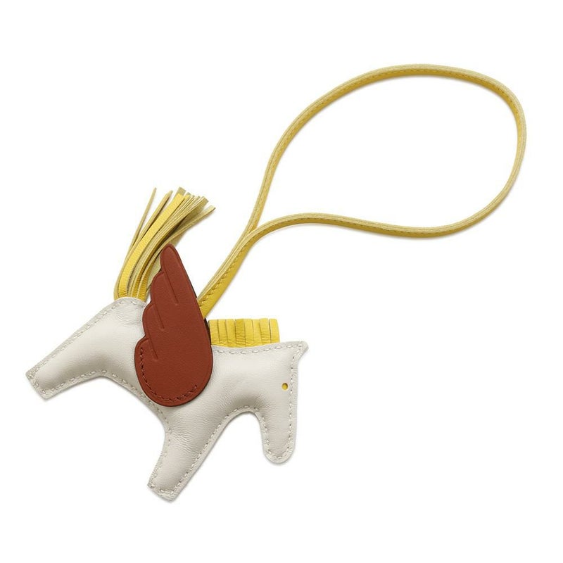 エルメス バッグチャーム ロデオPM ペガサス クレ/ジョーヌナプル/キュイーブル ラムスキン B刻印