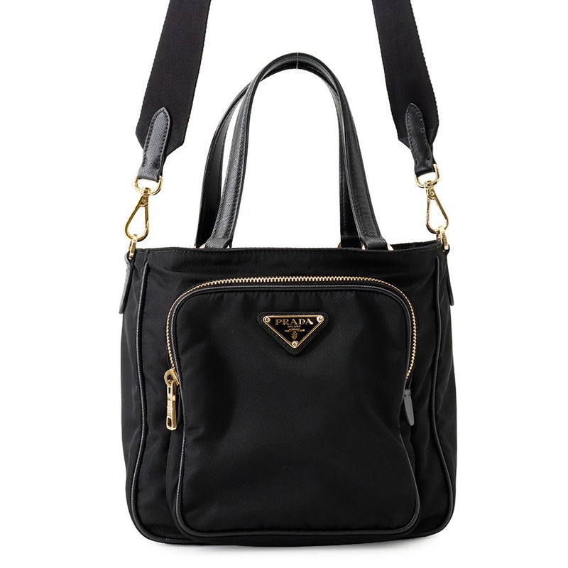 プラダ ハンドバッグ トライアングルロゴ ナイロン 1BG308 PRADA 2wayショルダーバッグ 黒