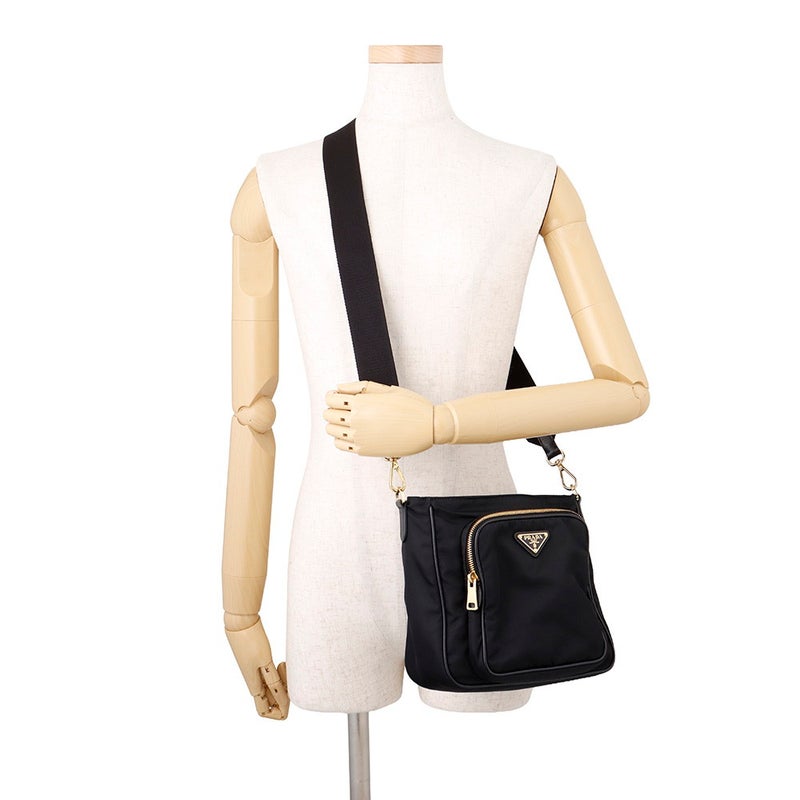 プラダ ハンドバッグ トライアングルロゴ ナイロン 1BG308 PRADA 2wayショルダーバッグ 黒