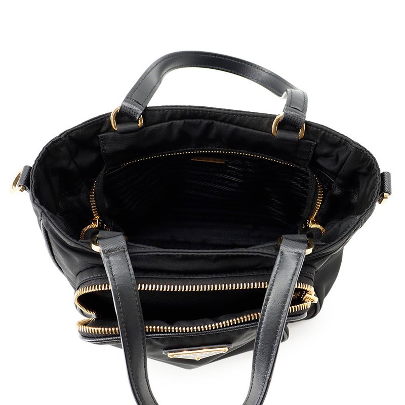 プラダ ハンドバッグ トライアングルロゴ ナイロン 1BG308 PRADA 2wayショルダーバッグ 黒