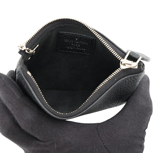 ルイヴィトン コインケース モノグラム・マヒナ ポシェット・クレ M69532 LOUIS VUITTON ブラック 黒
