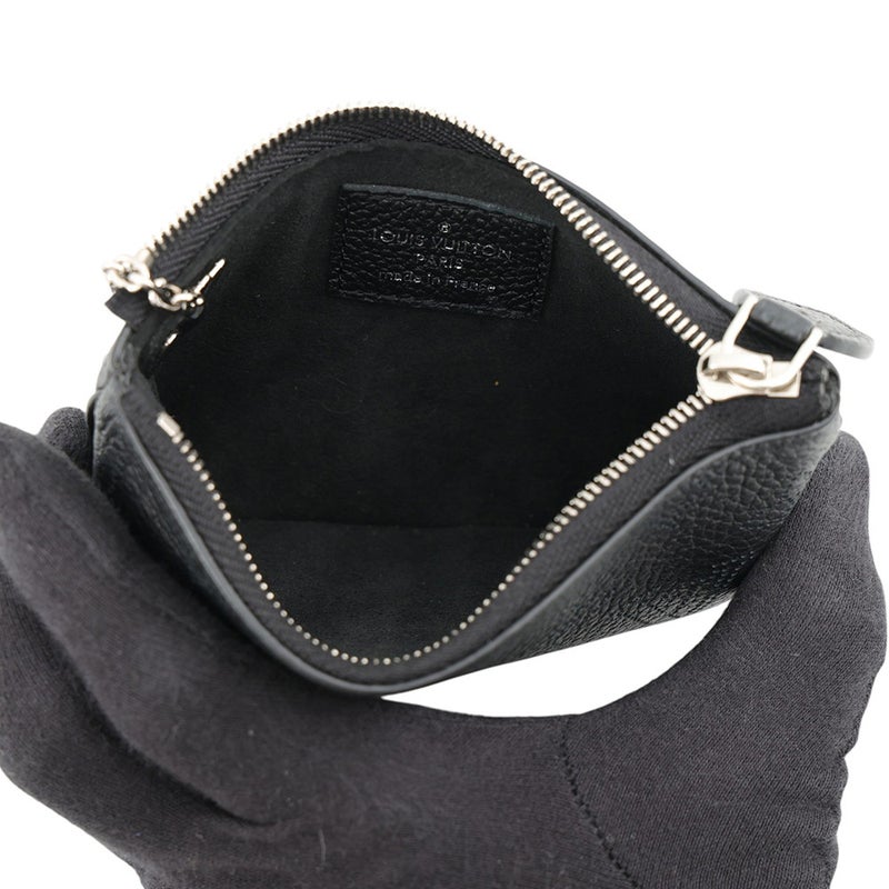 ルイヴィトン コインケース モノグラム・マヒナ ポシェット・クレ M69532 LOUIS VUITTON ブラック 黒