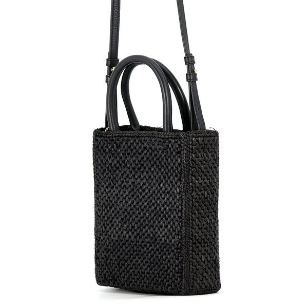 ロエベ ハンドバッグ スタンダード A5トート ラフィア レザー A563S30X09 LOEWE 2way 黒