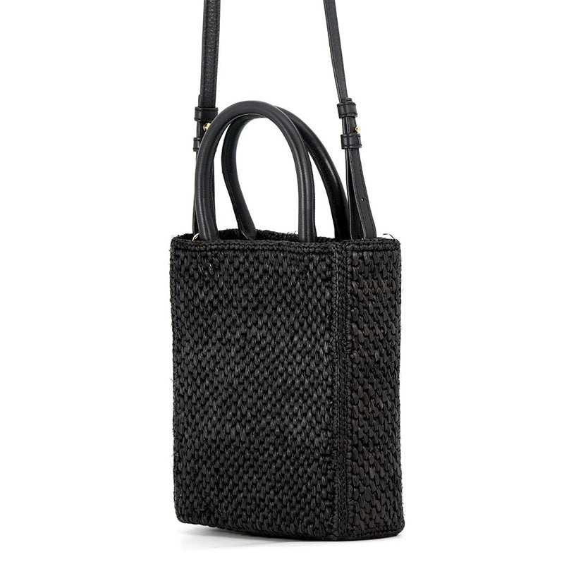 ロエベ ハンドバッグ スタンダード A5トート ラフィア レザー A563S30X09 LOEWE 2way 黒