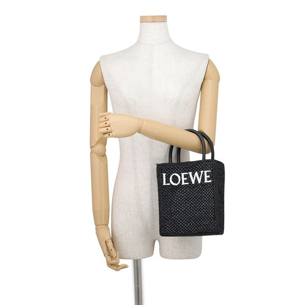 ロエベ ハンドバッグ スタンダード A5トート ラフィア レザー A563S30X09 LOEWE 2way 黒