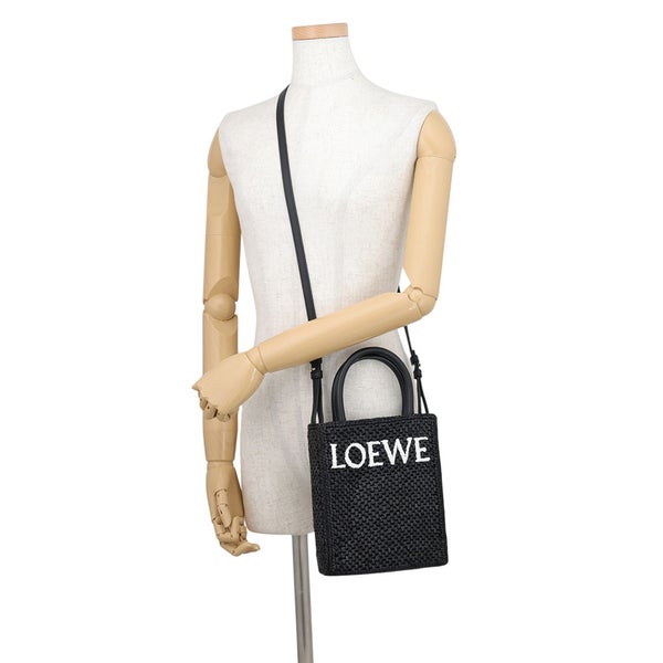 ロエベ ハンドバッグ スタンダード A5トート ラフィア レザー A563S30X09 LOEWE 2way 黒