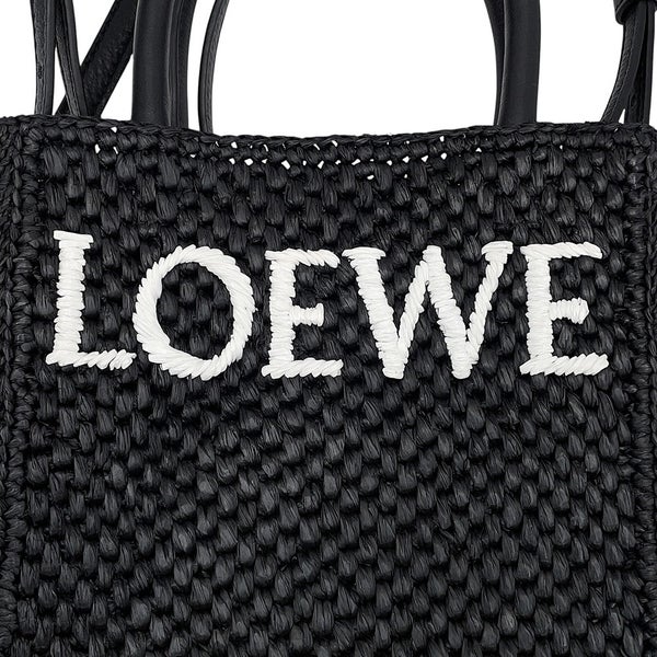 ロエベ ハンドバッグ スタンダード A5トート ラフィア レザー A563S30X09 LOEWE 2way 黒