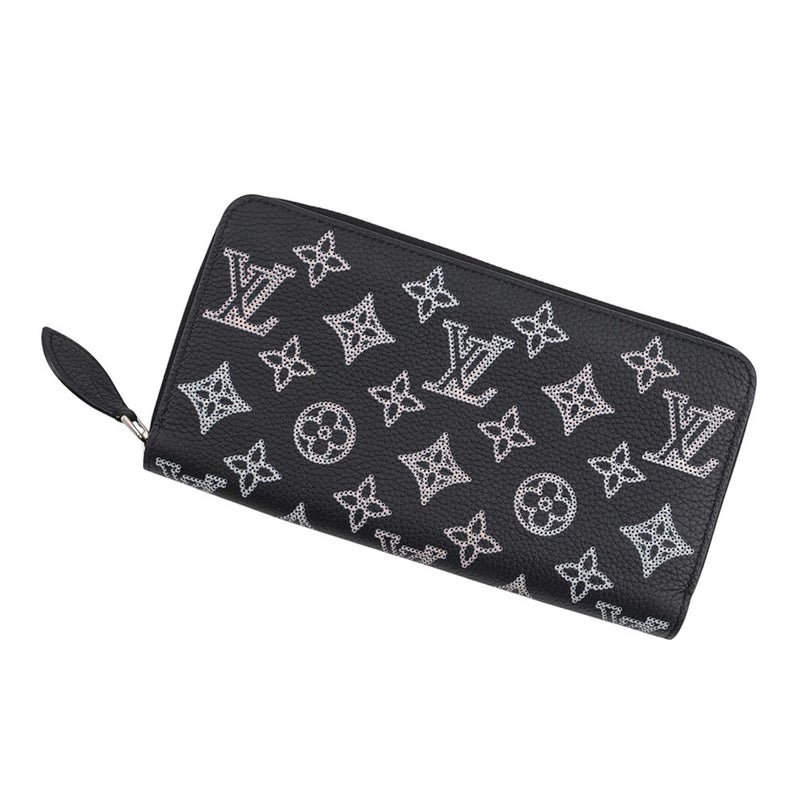 ルイヴィトン 長財布 モノグラム・マヒナ ジッピー・ウォレット M81703 LOUIS VUITTON 財布 黒