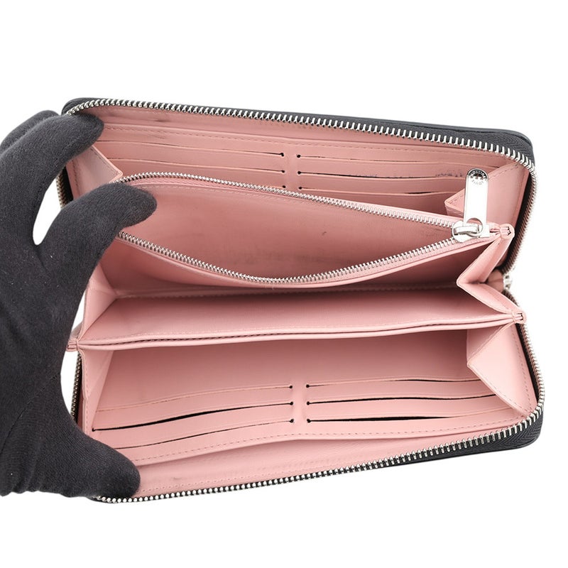 ルイヴィトン 長財布 モノグラム・マヒナ ジッピー・ウォレット M81703 LOUIS VUITTON 財布 黒
