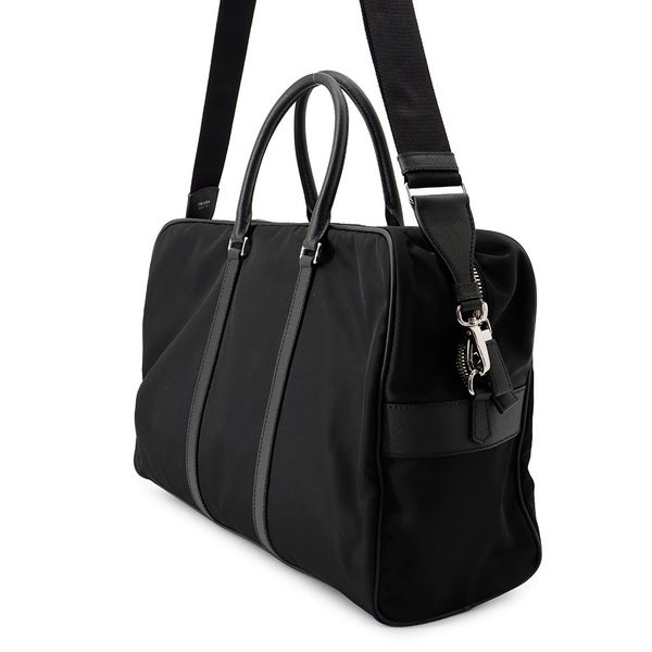 プラダ ボストンバッグ トライアングルロゴ ナイロン/レザー PRADA 2wayショルダーバッグ 黒