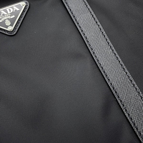 プラダ ボストンバッグ トライアングルロゴ ナイロン/レザー PRADA 2wayショルダーバッグ 黒