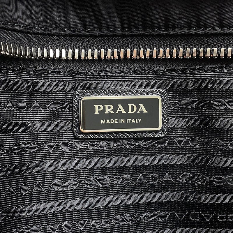 プラダ ボストンバッグ トライアングルロゴ ナイロン/レザー PRADA 2wayショルダーバッグ 黒