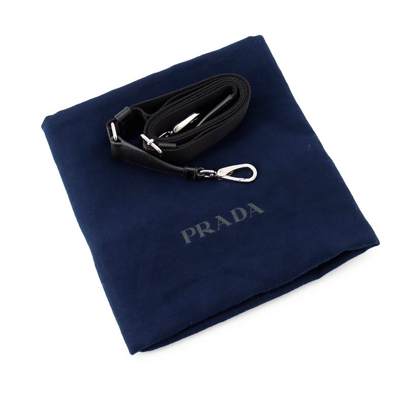 プラダ ボストンバッグ トライアングルロゴ ナイロン/レザー PRADA 2wayショルダーバッグ 黒