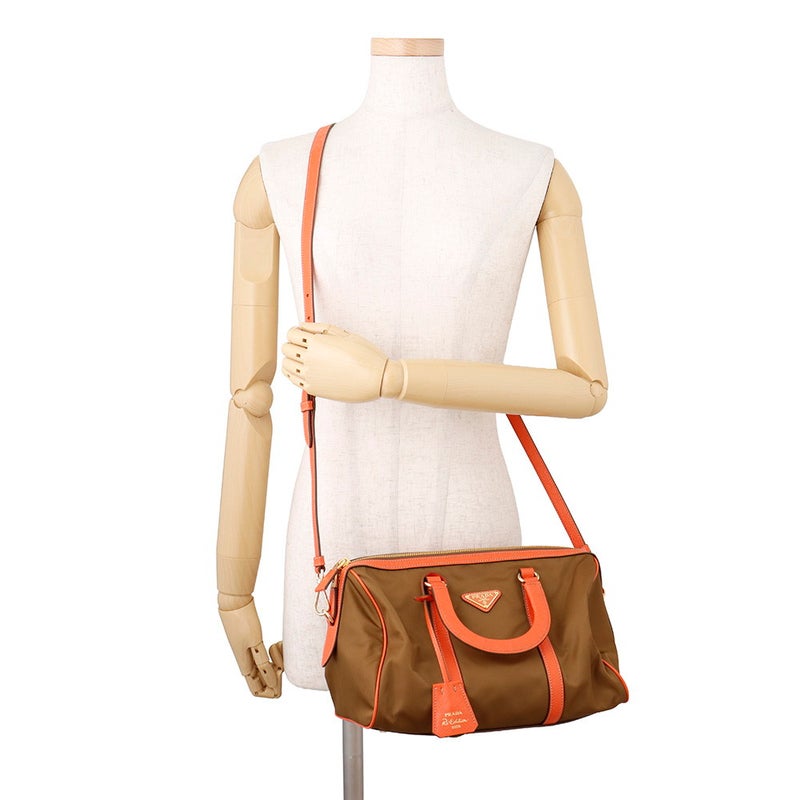 プラダ ハンドバッグ トライアングルロゴ ナイロン/レザー PRADA 2wayショルダーバッグ