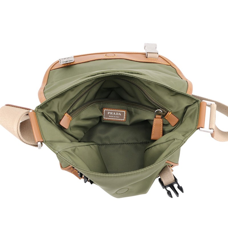 プラダ ショルダーバッグ Re-Nylon xサフィアーノ ミディアム ナイロン/レザー 2VD066 PRADA