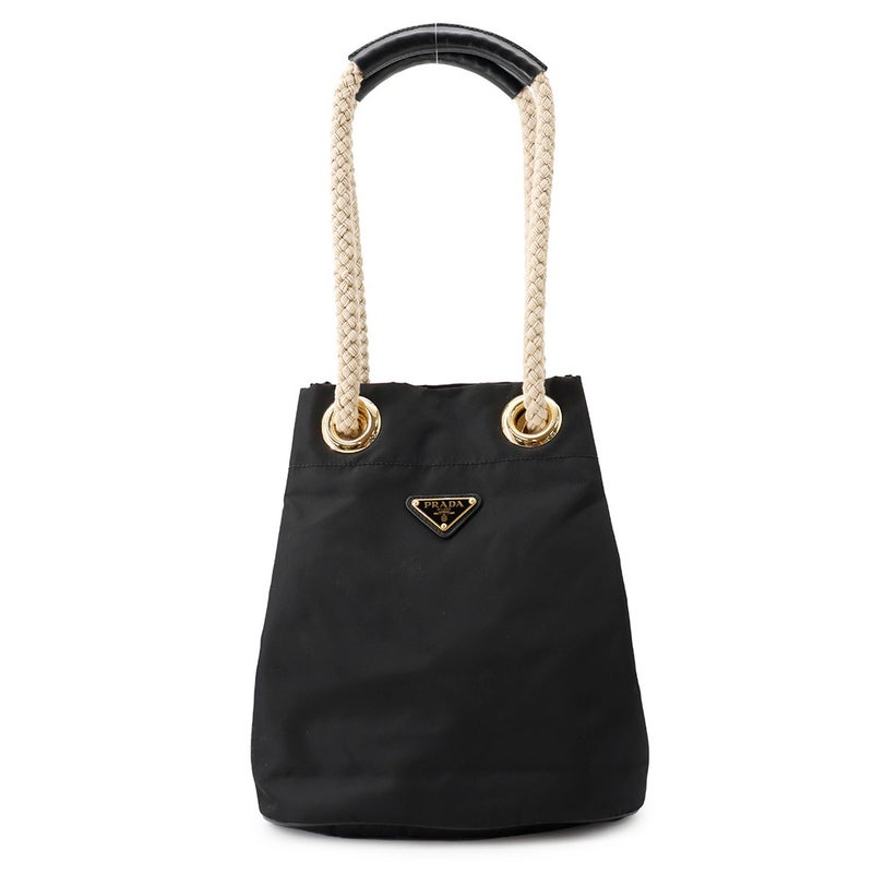 プラダ ハンドバッグ トライアングルロゴ マリナー スモールバケットバッグ ナイロン 1BE082 PRADA ショルダーバッグ 黒
