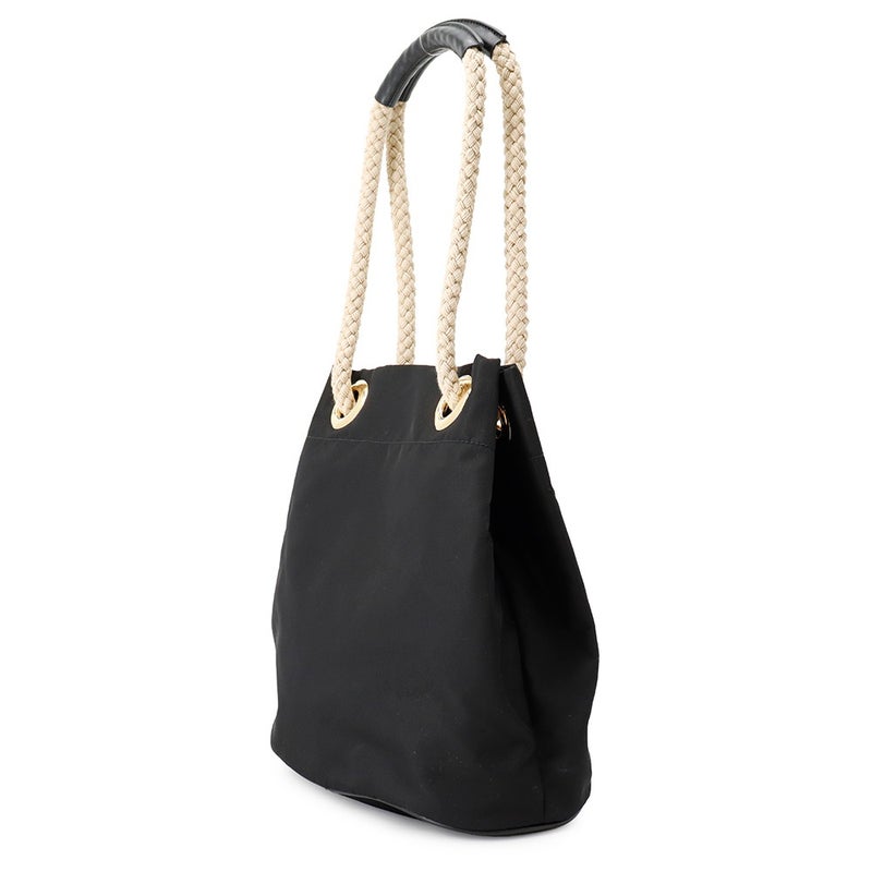 プラダ ハンドバッグ トライアングルロゴ マリナー スモールバケットバッグ ナイロン 1BE082 PRADA ショルダーバッグ 黒