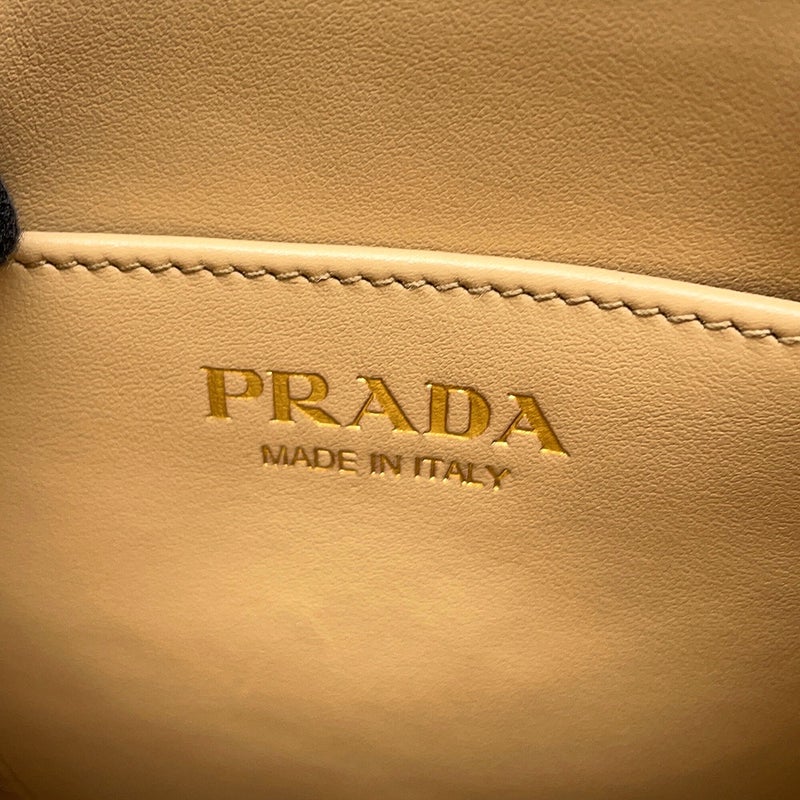 プラダ ハンドバッグ シンボル エンブロイダリー トライアングルロゴ キャンバス/レザー 1BA355 PRADA 2wayショルダーバッグ 白