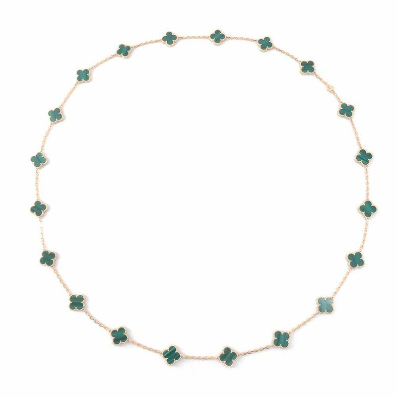 ヴァンクリーフ&アーペル ネックレス ヴィンテージ アルハンブラ ロングネックレス 20モチーフ マラカイト K18YG VCARL88100