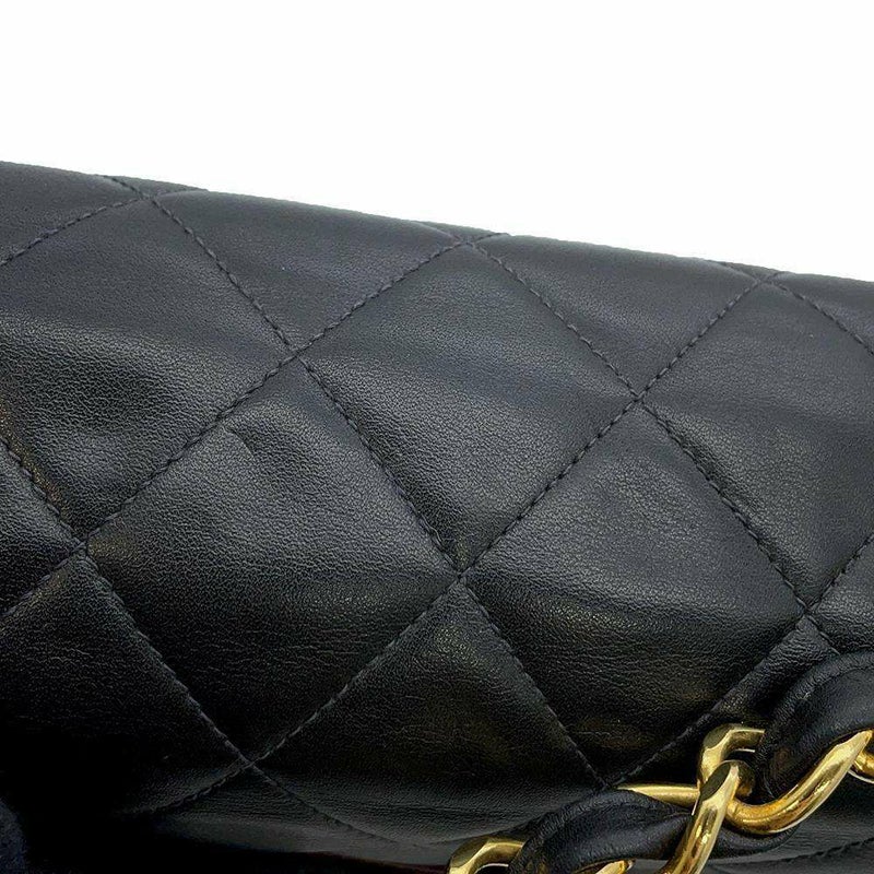 シャネル チェーンショルダーバッグ デカマトラッセ ココマーク Wチェーンショルダー A01094 CHANEL 黒