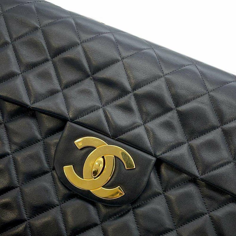 シャネル チェーンショルダーバッグ デカマトラッセ ココマーク Wチェーンショルダー A01094 CHANEL 黒