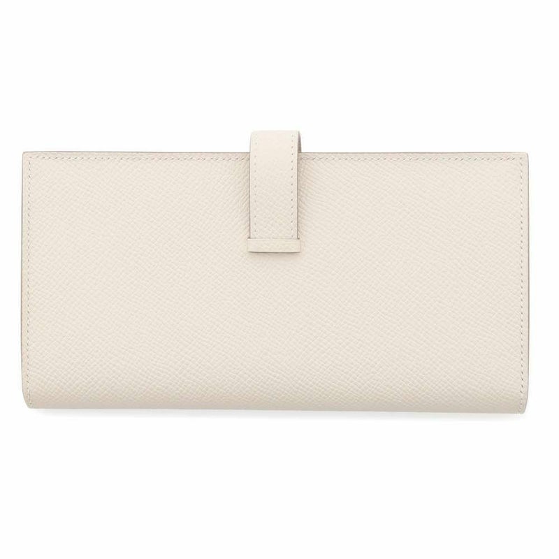 エルメス 長財布 ベアンスフレ ヴェルソ マチ有り クレ/ゴールド/シルバー金具 ヴォーエプソン B刻印