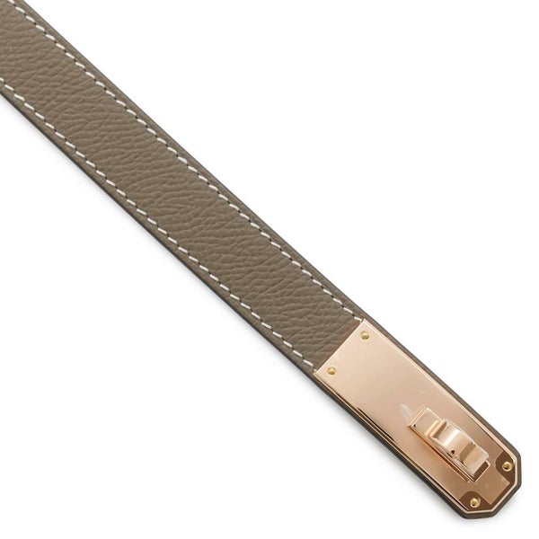 エルメス ケリーベルト 18 エトゥープ/ピンクゴールド金具 エプソン K刻印 HERMES べルト