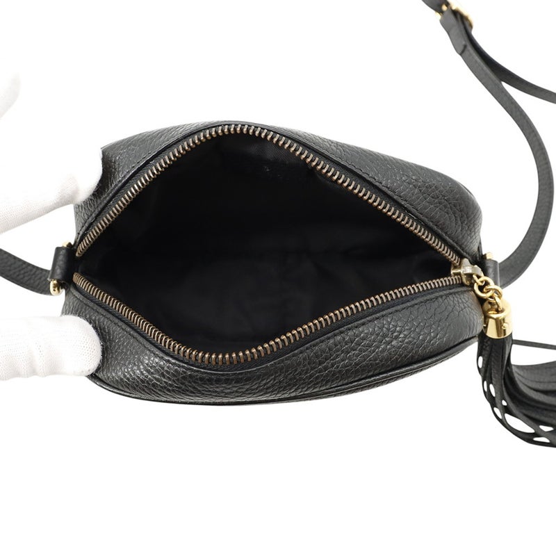 グッチ ショルダーバッグ インターロッキングG ソーホー ディスコバッグ スモール レザー 347994 GUCCI 黒 タッセル