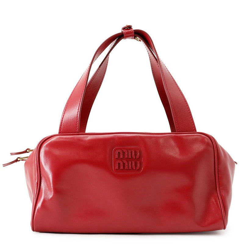 ミュウミュウ ハンドバッグ ボーリング ロゴ レザー 5BB182 Miu Miu